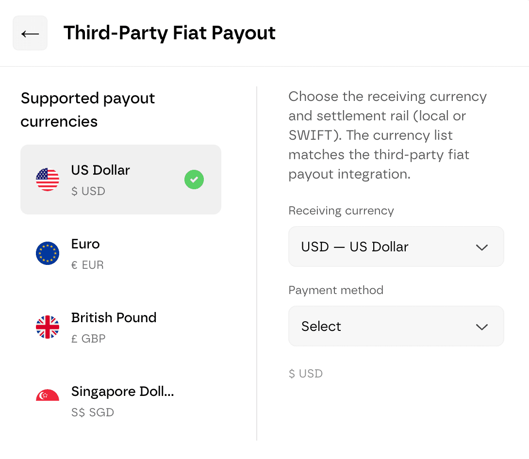 Screenshot: global payout to 100+ countries